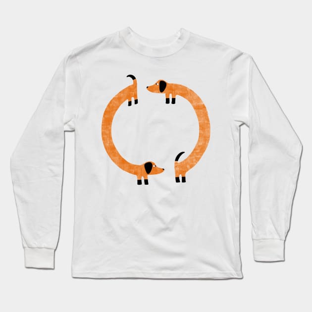 Sausage Dog Perpetual Motion Long Sleeve T-Shirt by NicSquirrell